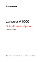 Lenovo A1000 Guia De Inicio Rapido