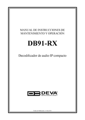 DEVA Broadcast DB91-RX Manual De Instrucciones De Mantenimiento Y Operación