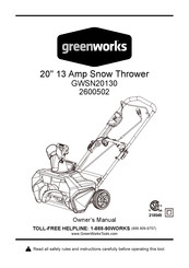 GreenWorks 2600502 Manual Del Propietário