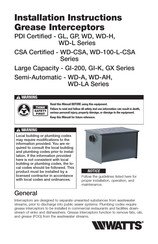Watts WD-100-L-CSA Serie Instrucciones De Instalación