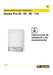 CR Remeha Quinta Pro 115 Instrucciones De Instalación Y De Mantenimiento