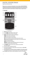 Behringer DIGITAL REVERB DR600 Manual De Instrucciones