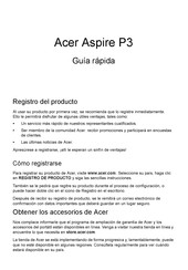 Acer Aspire P3 Guía Rápida