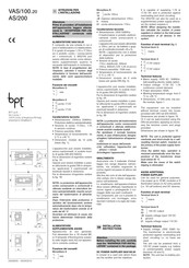 Bpt VAS/100.20 Instrucciones Para La Instalación
