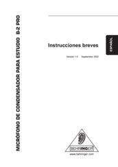 Behringer ESTUDIO B-2 PRO Instrucciones Breves