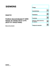 Siemens SIMATIC IM151-3 PN FO Manual De Producto