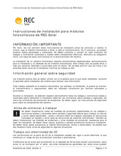 REC Solar 215A Instrucciones De Instalación