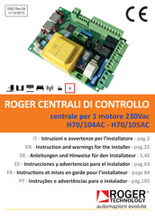 Roger Technology H70/104AC Instrucciones Y Advertencias Para El Instalado