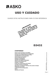 Asko D3432 Uso Y Cuidado