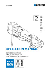 geberit ECO 203 Manual De Operación