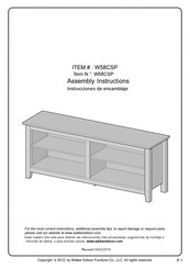 Walker Edison W58CSP Instrucciones De Ensamblaje