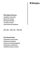 Dimplex DEC 2102 Instrucciones De Instalación