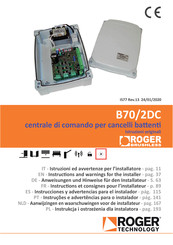 Roger Technology B70/2DC Instrucciones Y Advertencias Para El Instalador