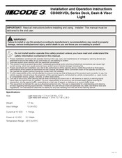 Code 3 CD5051VDL Serie Instrucciones De Instalación Y  Operación