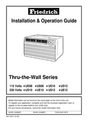 Friedrich US08 Guía De Instalación Y Funcionamiento