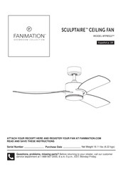 Fanimation SCULPTAIRE FAN831839 Manual De Instrucciones