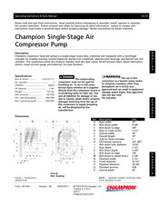 Champion 3Z172 Instrucciones De Funcionamiento Y Manual De Piezas