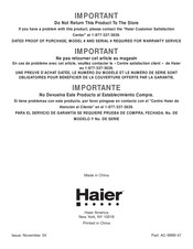 Haier HPR09XC5 Manual Del Usuario