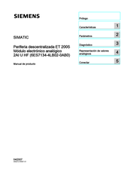 Siemens SIMATIC 2AI U HF Manual De Producto