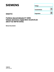 Siemens SIMATIC 8DO DC24V/0,5A Manual De Producto