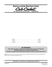 Cub Cadet 19A40031100 Instrucciones De Instalación