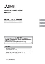 Mitsubishi Electric MXZ-2B20NA Manual De Instrucciones