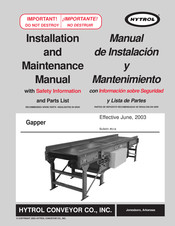 HYTROL 519 Manual De Instalación Y Mantenimiento