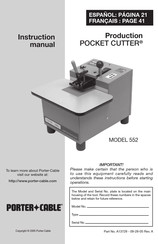 Porter Cable POCKET CUTTER 552 Manual De Instrucciones