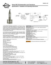 Dwyer Mercoid PBLTX Serie Instrucciones De Operación Y Instalación