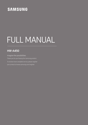 Samsung HW-A450 Manual Del Usuario