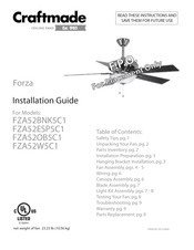 Craftmade Forza FZA52W5C1 Guia De Instalacion