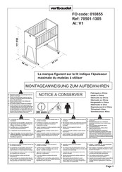 VERTBAUDET 70501-1305 Manual De Instrucciones