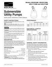 STA-RITE US317125M Manual De Instalacion, Operacion & Partes