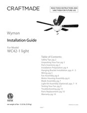 Craftmade Wyman WC42-1 light Guia De Instalacion