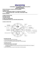 Miyota 6S50 Manual De Instrucciones