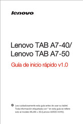 Lenovo TAB A7-40 Guia De Inicio Rapido