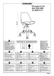 VERTBAUDET 70501-0960 Manual De Instrucciones