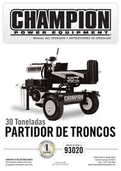 Champion Power Equipment 93020 Manual Del Operador Y Instrucciones De Operación