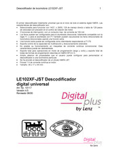 Lenz Digital plus LE102XF-JST Manual Del Usuario