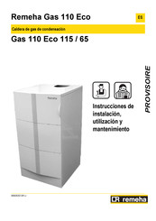 REMEHA Gas 110 Eco 65 Instrucciones De Instalación, Utilización Y Mantenimiento