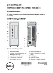 Dell Vostro 270s Información Sobre Funciones E Instalación