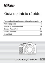 Nikon Coolpix P600 Guia De Inicio Rapido