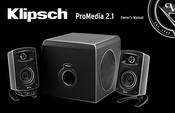 Klipsch ProMedia 2.1 Manual Del Propietário