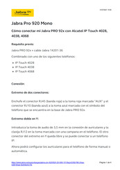 Jabra Pro 920 Mono Manual Del Usuario