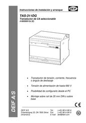 Deif TAS-311DG Instrucciones De Instalación Y Arranque