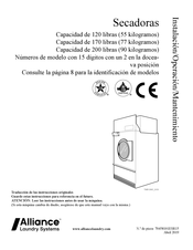 Alliance Laundry Systems 170S Traducción De Las Instrucciones Originales