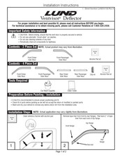 LUND Ventvisor Deflector Instrucciones De Instalación