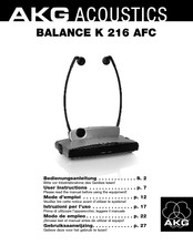 AKG BALANCE K 216 AFC Modo De Empleo