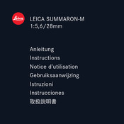 Leica SUMMARON-M 1:5,6/28mm Manual De Instrucciones