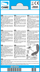 Came ATOMO Serie Manual De Instrucciones